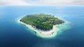 Exotic Gili Rengit island with aquamarine water