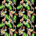 Exotic giraffe wild animal pattern in a watercolor style.