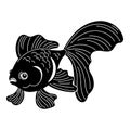 Exotic goldfish icon, simple style