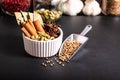 Exotic herbal Food concept Mix of the organic Spices cinnamon st Royalty Free Stock Photo