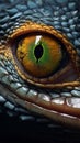 Exotic iguana eye in detail