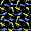 Exotic iguana pattern in a watercolor style.