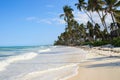 Exotic island beach - hi tide Royalty Free Stock Photo