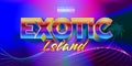 Exotic island editable text effect retro style with vibrant theme concept