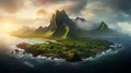 Exotic Island Landscapes Captivating Mountains In Jessica Rossier\'s Style