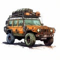 Exotic Jeep Speedpainting With Detailed Character Design