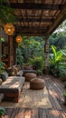 Exotic jungle bungalow with open-air design natural materials