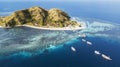 Exotic Kanawa island with aquamarine water