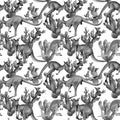 Exotic kangaroo wild animal pattern in a watercolor style.