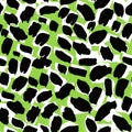 Exotic leaves summer funky seamless pattern. Royalty Free Stock Photo