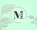 Exotic Letter M Logo with Monstera Plant Leaf Texture Design Logo Icon. Creative Tropical Monstera Plant Alphabetical Nature Logo