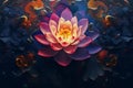 Exotic Lotus flower candle. Generate Ai Royalty Free Stock Photo