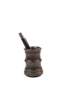 Exotic, Luxury Iroko wood bolt-action pen with chrome metal fixtures and beautiful knot in the wood - Product Photo