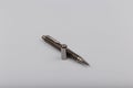 Exotic, Luxury Iroko wood bolt-action pen with chrome metal fixtures and beautiful knot in the wood - Product Photo