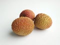 Exotic lychee, delicious ripe lychee fruit, close up