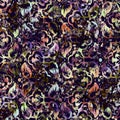 Exotic multicoloured boho floral camouflage scatter print. Seamless autumnal dark ground detailed repeat pattern.