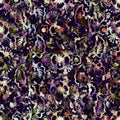 Exotic multicoloured boho floral camouflage scatter print. Seamless autumnal dark ground detailed repeat pattern.