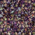 Exotic multicoloured boho floral camouflage scatter print. Seamless autumnal dark ground detailed repeat pattern.