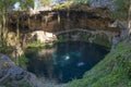 Exotic natural pool Cenote Zaci in Yucatan