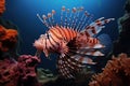 Exotic Ocean lionfish. Generate Ai
