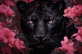 Exotic Panther head pink flowers. Generate Ai