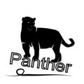 Exotic panther. Silhouette logo on a white background.