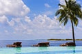 Exotic pool with a beautiful view ocean Royalty Free Stock Photo