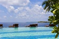 Exotic pool with a beautiful view ocean Royalty Free Stock Photo