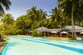 Exotic pool with a beautiful view ocean Royalty Free Stock Photo