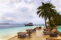 Exotic pool with a beautiful view ocean Royalty Free Stock Photo