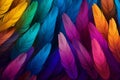 Exotic Rainbow feathers pattern. Generate Ai Royalty Free Stock Photo