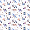 Exotic Retro Beetles and Bugs Pattern