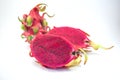 Exotic ripe pink Pitaya or Dragon fruit. Red Pitahaya tropical f