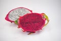 Exotic ripe pink and white Pitaya or Dragon fruit. Red Pitahaya