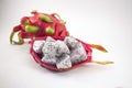 Exotic ripe white Pitaya or Dragon fruit. Red Pitahaya tropical