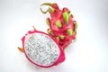 Exotic ripe white Pitaya or Dragon fruit. Red Pitahaya tropical