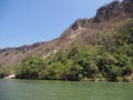 Exotic rocky cliff of Sumidero canyon at Grijalva river landscape in Chiapas state at Mexico Royalty Free Stock Photo