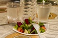 Exotic salad and water