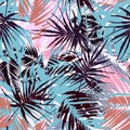 Exotic seamless tropical pattern. Royalty Free Stock Photo