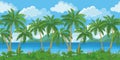 Exotic seamless tropical sea landscape