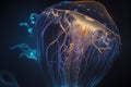 exotic shining jellyfish underwater wonderful world Generative AI