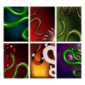 Exotic Snakes Show Advertising Banners Set Vector