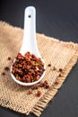 Exotic spices concept organic Chinese pepper, Sichuan pepper in Royalty Free Stock Photo