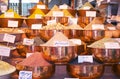 Exotic spices on traditional Bazaar Royalty Free Stock Photo
