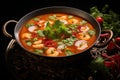 Exotic Spicy Shrimp Soup Bowl