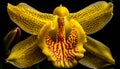 Exotic spotted ladys slipper, elegance in nature generated by AI