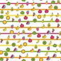 Exotic summer fruits vector seamless pattern Royalty Free Stock Photo