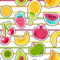 Exotic summer fruits vector seamless pattern Royalty Free Stock Photo