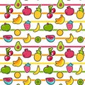 Exotic summer fruits vector seamless pattern Royalty Free Stock Photo