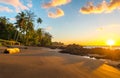 Exotic Sunset in Corcovado National Park, Costa Rica Royalty Free Stock Photo